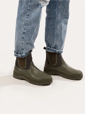 Olive Slip-On Chelsea Boot